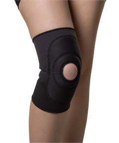 Medical neoprene bandage for fixation of the knee joint with an open patella